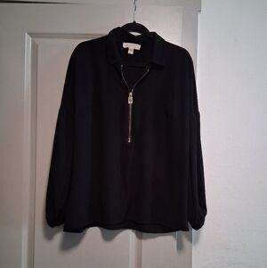 Michael Kors Black Zip-Up Sweatshirt
